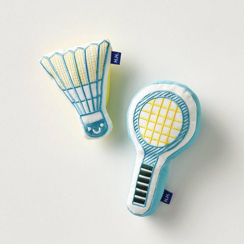 slide 1 of 7, Hooray House Cat Hide Toy - Badminton Racquet & Birdie Set, 1 ct