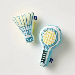 Hooray House Cat Hide Toy - Badminton Racquet & Birdie Set