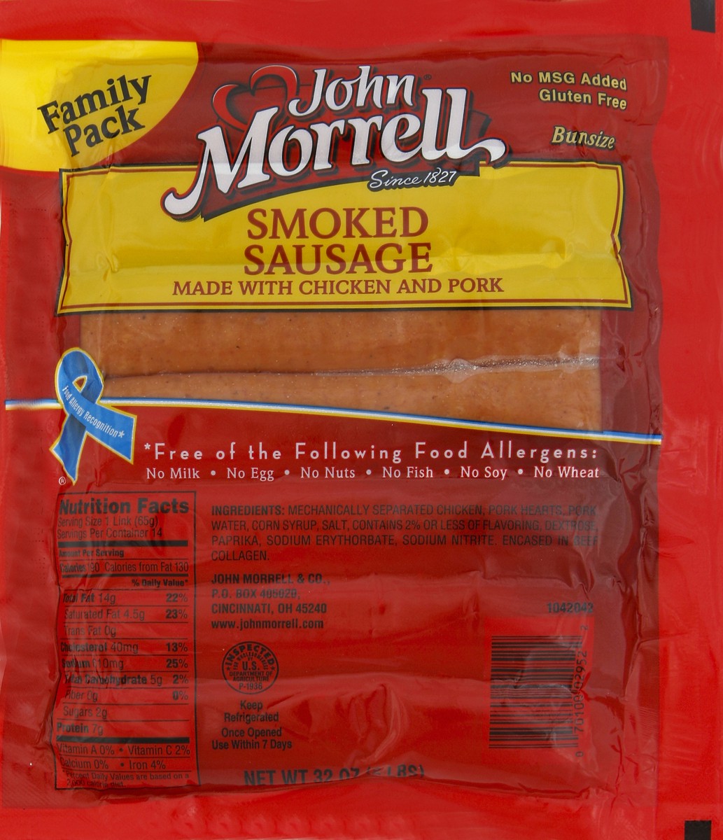 slide 1 of 5, John Morrell Smoked Sausage 32 oz, 32 oz