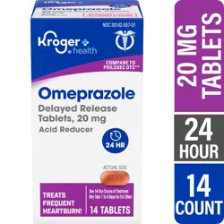 Kroger® 24 Hour Delayed Release Heartburn Acid Reducer Omeprazole Tablets 20mg, 14 ct