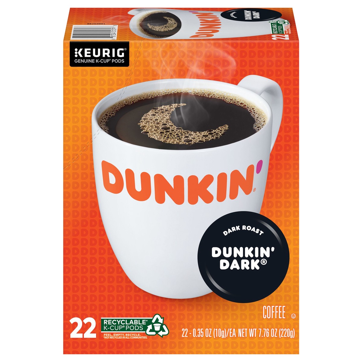 slide 1 of 13, Dunkin' Dark Roast, Keurig Single Serve K-Cup Pods, 22 Count, 1 ct