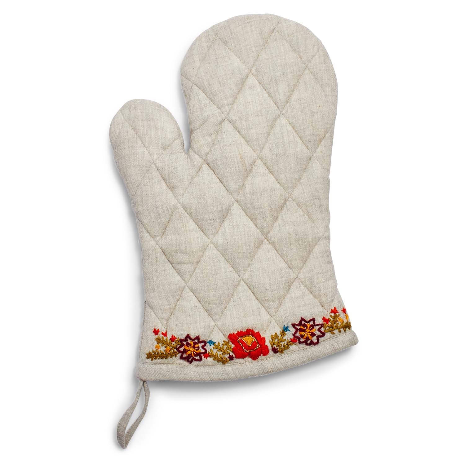 slide 1 of 1, Sur La Table Vintage Embroidered Chintz Oven Mitt, 1 ct