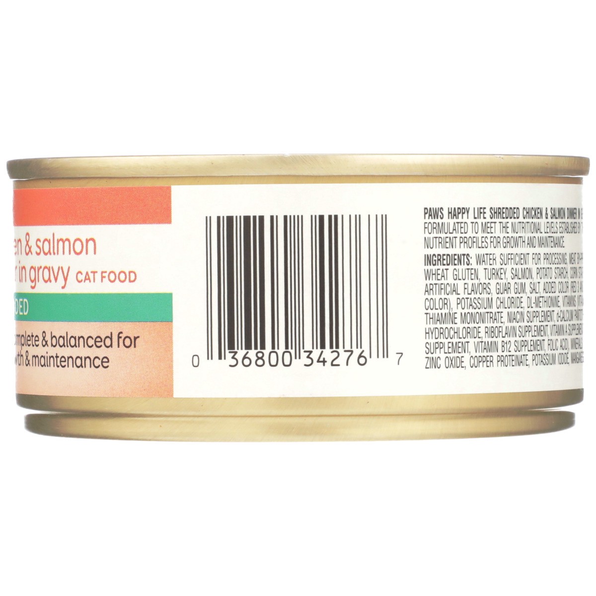 slide 8 of 11, Paws Happy Life Shredded Chicken & Salmon Dinner Cat Food in Gravy 5.5 oz, 5.5 oz