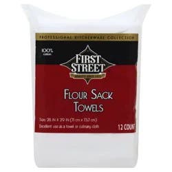 First Street White Flour Sack Towels