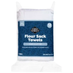 First Street White Flour Sack Towels