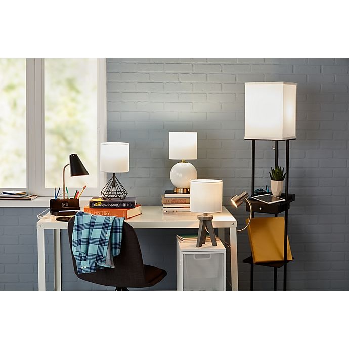 slide 7 of 11, Adesso Etagere Floor Lamp with Charging Station - Black, 1 ct