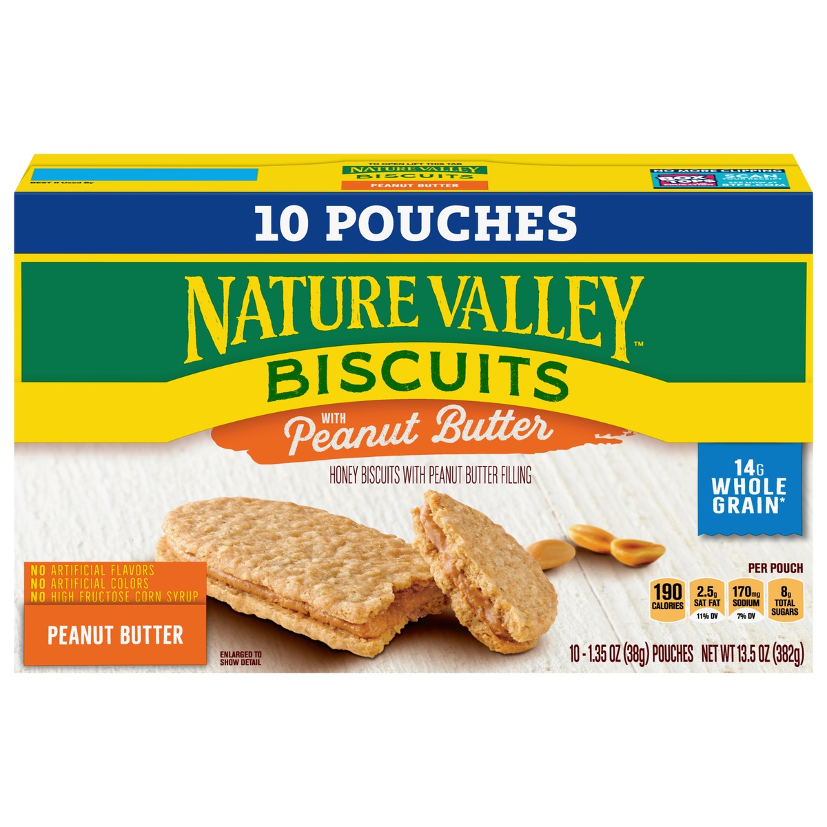 slide 1 of 1, Nature Valley Peanut Butter Biscuit Sandwiches, 10 ct, 10 ct; 1.35 oz