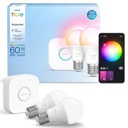 Philips 2pk Hue Essentials Color A19 Starter Kit
