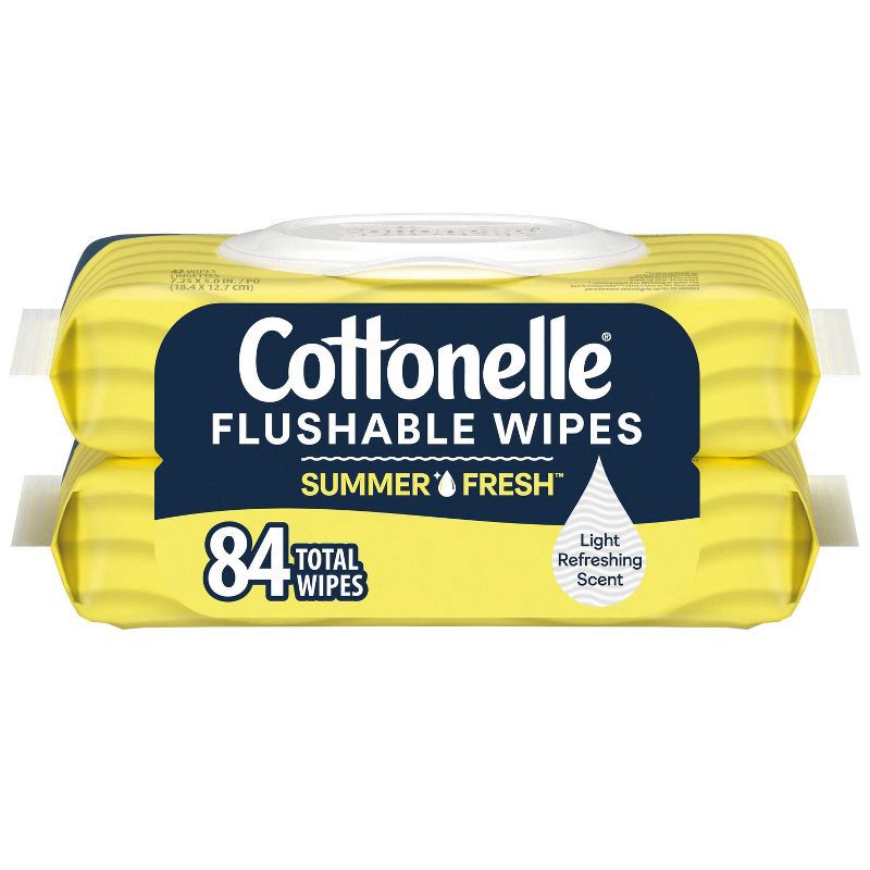 slide 1 of 8, Cottonelle Flushable Personal Wipes Summer Fresh - 2ct, 2 ct