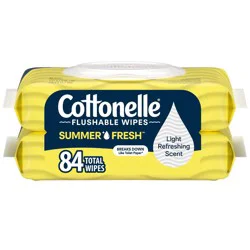 Cottonelle Flushable Personal Wipes Summer Fresh - 2ct