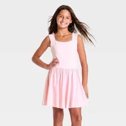 Girls' Pointelle Active Dress - All In Motion™ Light Pink M