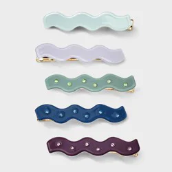 Variety Wavy Hair Clip Set 5pc - Wild Fable™ Blue/Plum/Green/Lavender