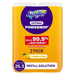 Swiffer Citrus Power Mop Solution Refill Antibac Floor Cleaners - 2ct