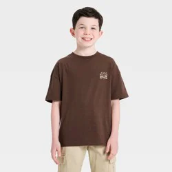 Boys' Short Sleeve Oversized Graphic T-Shirt - Cat & Jack™ Brown XL