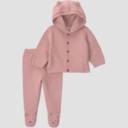 Little Planet By Carter's Baby Girls' 2pc Footed Bear Set - Pink 6M
