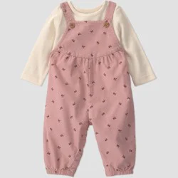 Little Planet By Carter's Baby Girls' 2pc Overalls Set - Pink 12M