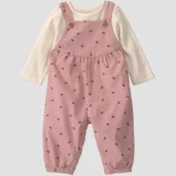 Little Planet By Carter's Baby Girls' 2pc Overalls Set - Pink 12M