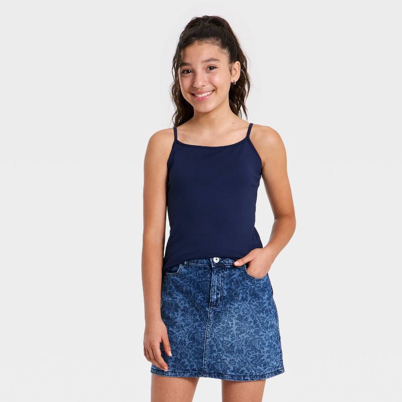 slide 1 of 3, Girls' Super-Soft Cami - art class™ Blue M, 1 ct