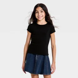 Girls' Super-Soft Short Sleeve T-Shirt - art class™ Black M