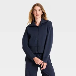 Women's Airy Sleek Full Zip Jacket - All In Motion™ Navy Blue L