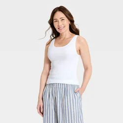 Women's Iconic Scoop Neck Tank Top - Universal Thread™ White XL