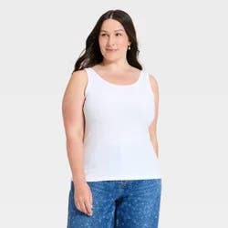 Women's Iconic Scoop Neck Tank Top - Universal Thread™ White XXL