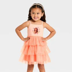 Toddler Girls' Moana Dress - Peach Orange 4T