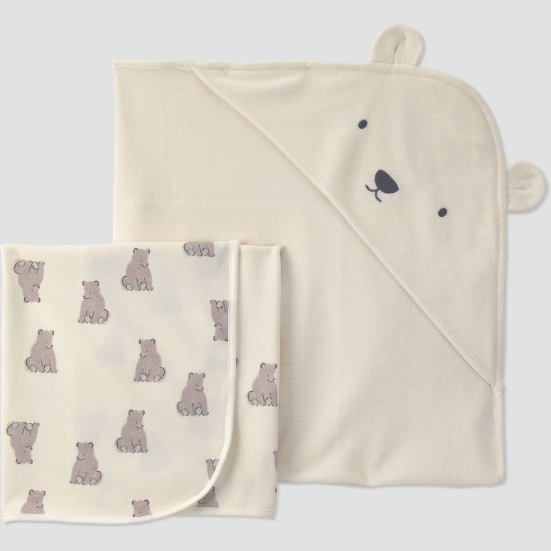 slide 1 of 4, Carter's Just One You® Baby 2pk Hooded Towel - Brown Bear, 2 ct
