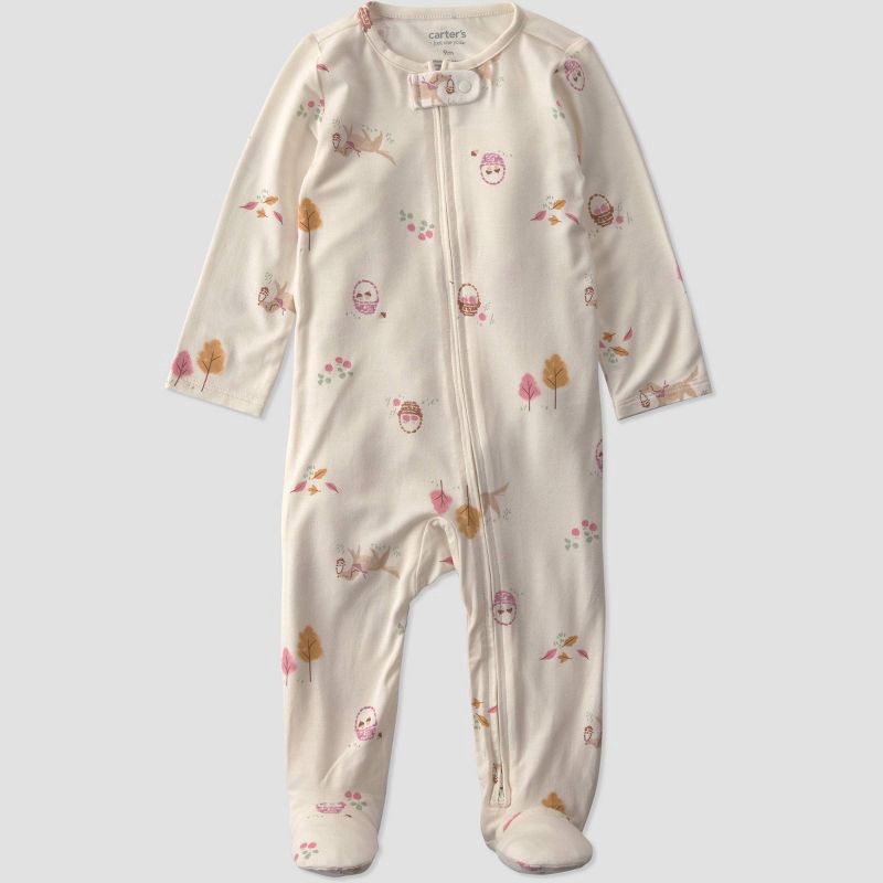 slide 1 of 6, Carter's Just One You® Baby Girls' harvest Comfy Soft Long Sleeve Sleep N' Play - Ivory 3M, 1 ct