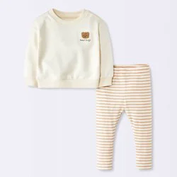 Baby Girls' Top and Bottom Sets - Cloud Island™ Off-White 24M
