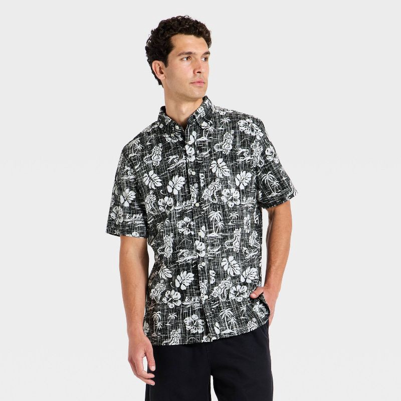 slide 1 of 4, Goodfellow & Co x Reyn Spooner Men's Short Sleeve Famous Button-Down Shirt - Goodfellow & Co™ x Reyn Spooner Black L, 1 ct