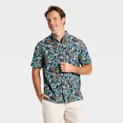 Goodfellow & Co x Reyn Spooner Men's Short Sleeve Pineapple Button-Down Shirt - Goodfellow & Co™ x Reyn Spooner Dark Blue L
