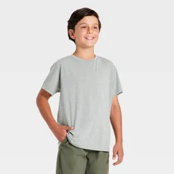 Boys' Short Sleeve Active T-Shirt - All In Motion™ Dark Olive Green L