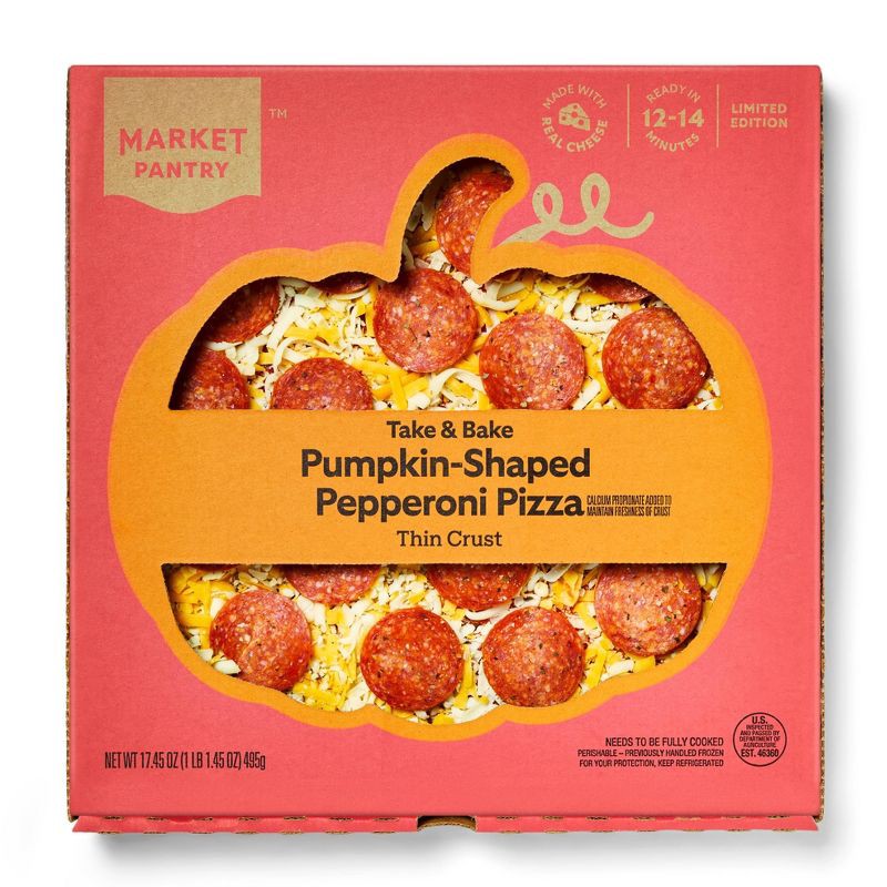 slide 1 of 3, Pumpkin Shaped Pizza - 17.45oz - Market Pantry™, 17.45 oz