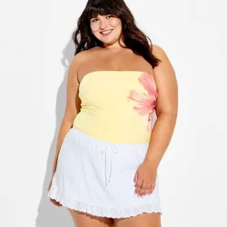 Women's Eyelet Trim Mini Skort - Wild Fable™ White XXL