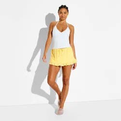 Women's Eyelet Trim Mini Skort - Wild Fable™ Yellow S