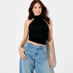 Women's Chiffon Halter Top - Wild Fable™ Black XS