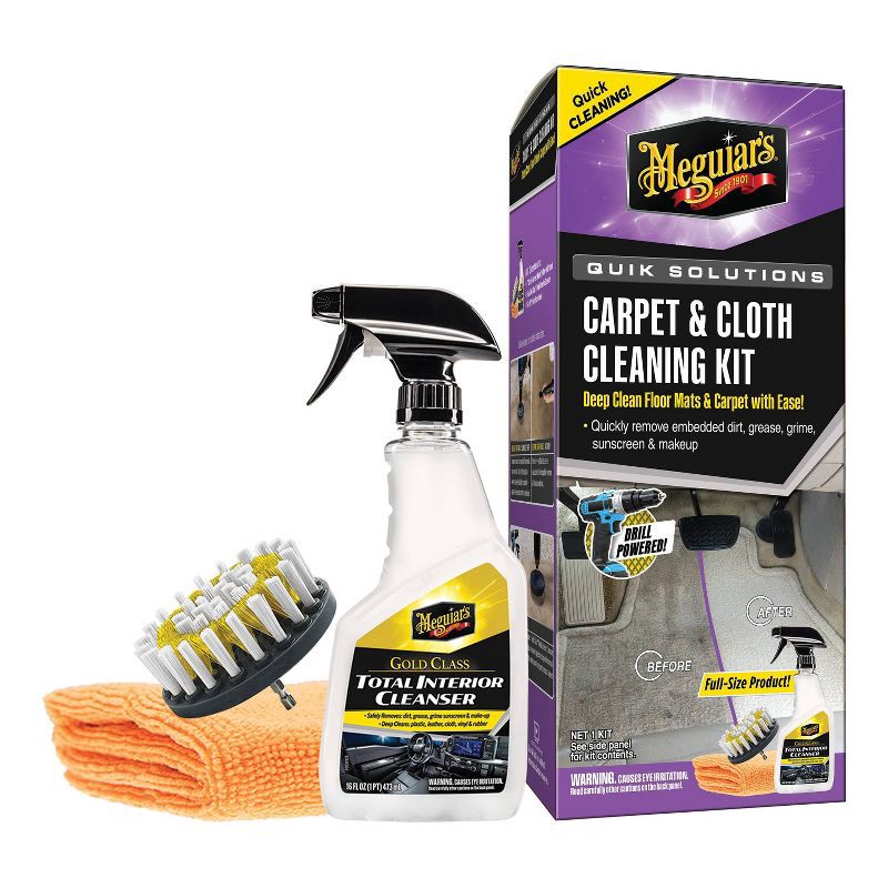 slide 1 of 9, Meguiars Quik Solutions Carpet and Cloth Kit, 1 ct