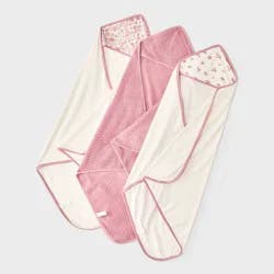 Baby 3pk hooded Bath Towel - Cloud Island™ Pink