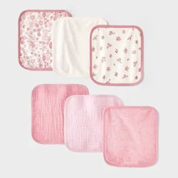 Baby 6pk Washcloth set - Cloud Island™ Pink
