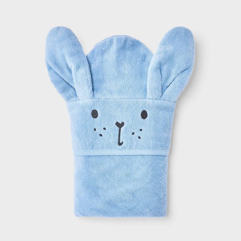 slide 1 of 3, Baby hooded Bath Towel - Cloud Island™ Blue Bunny, 1 ct