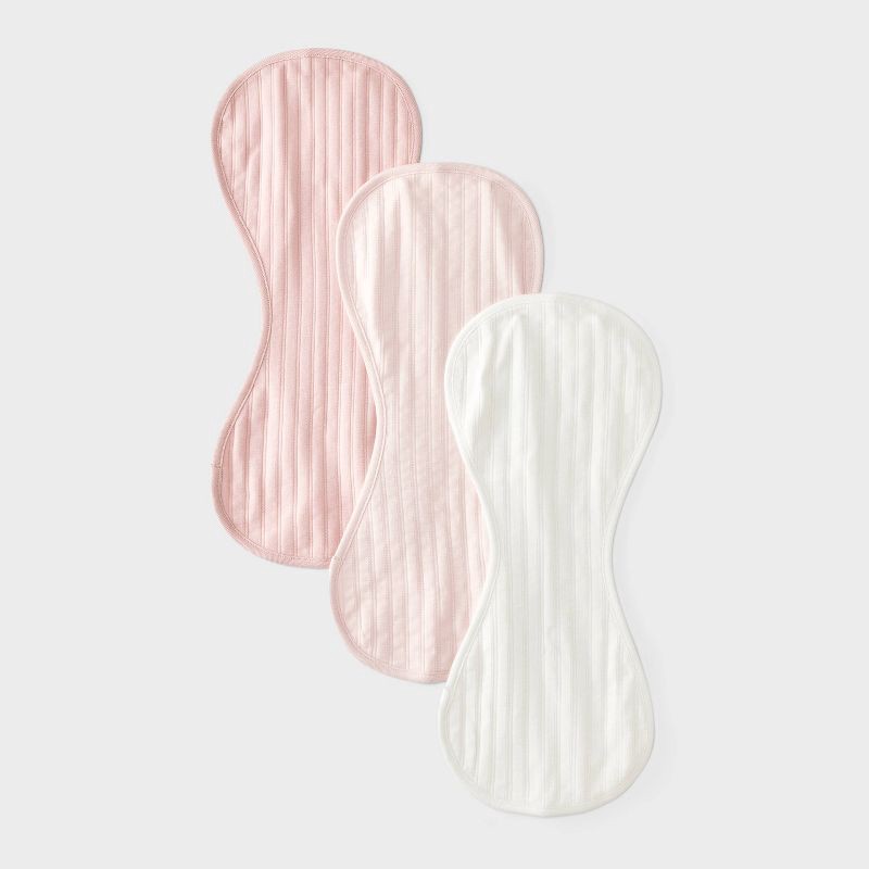 slide 1 of 4, Baby Cotton 3pk Burp Cloths - Cloud Island™ Pink, 3 ct