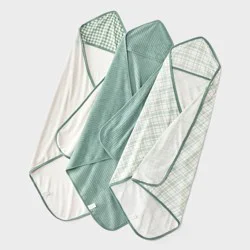 Baby 3pk hooded Bath Towel - Cloud Island™ Green