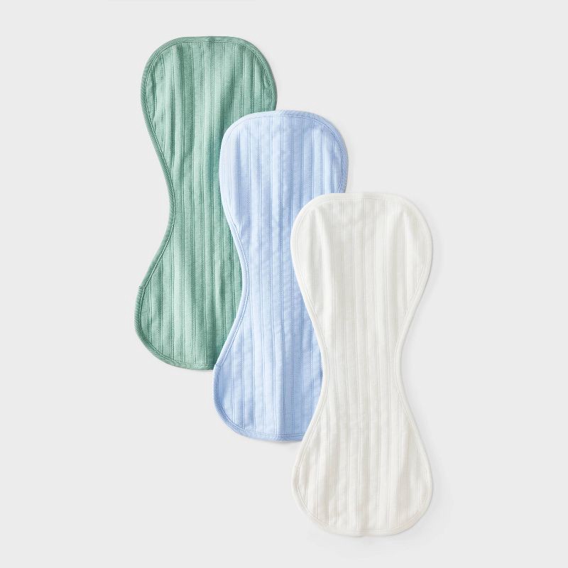slide 1 of 4, Baby Cotton 3pk Burp Cloths - Cloud Island™ Blue/green/white, 3 ct