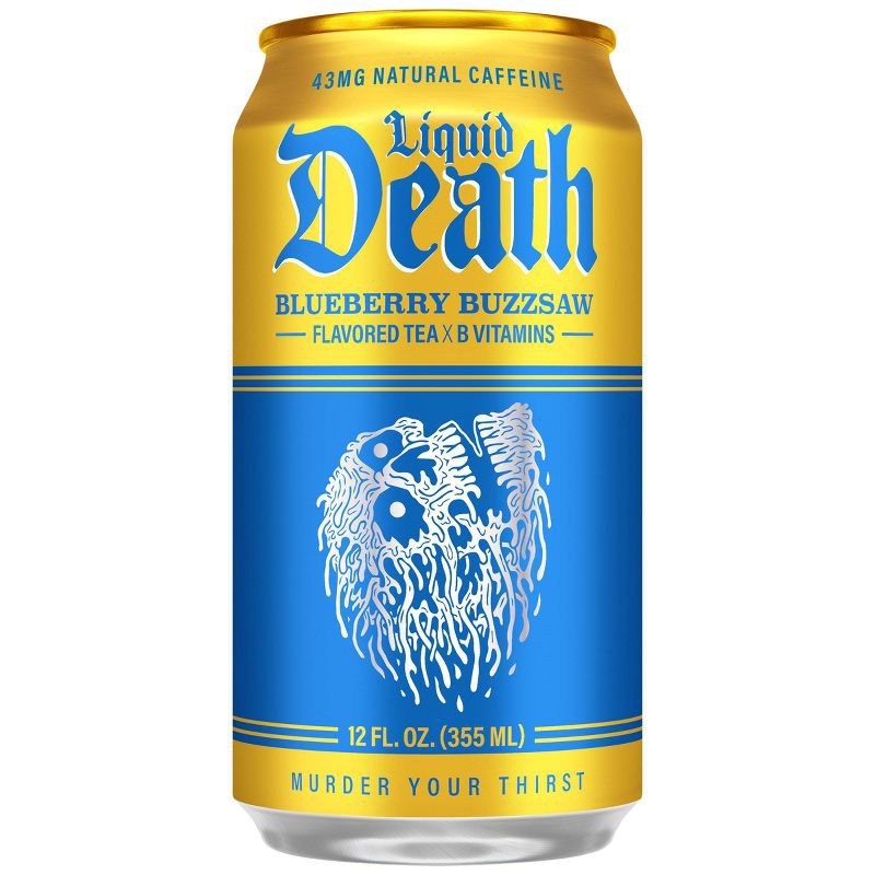 slide 1 of 3, Liquid Death Blueberry Buzzsaw Tea - 12 fl oz, 12 fl oz