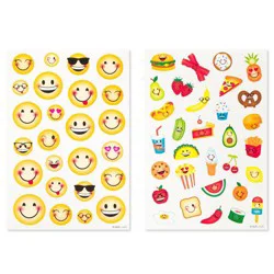 American Greetings Cute Emoji and Smiley Food Stickers 224ct - 8 Sheets