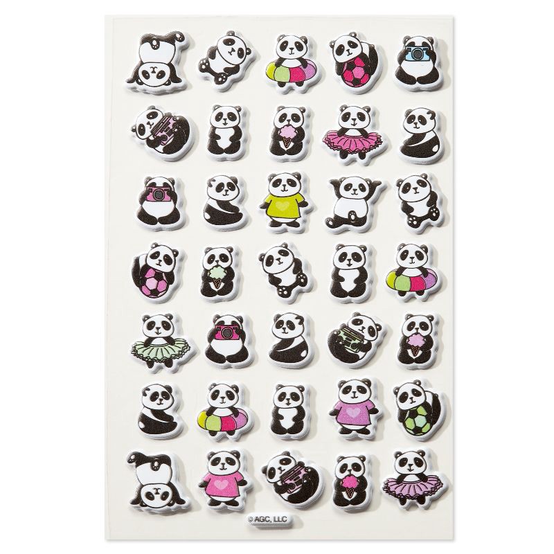 slide 1 of 4, American Greetings Entertainment Dim Pandas Sticker, 1 ct