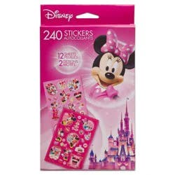 American Greetings Disney Minnie Mouse Sticker Box Variety Pack for Kids 240ct, 12 Sheets