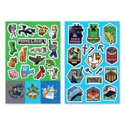 American Greetings Minecraft Stickers for Kids, Steve, Alex, and Creeper 108ct, 6 Sheets