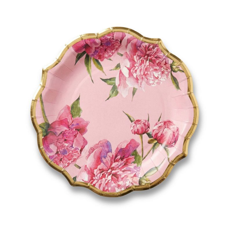 slide 1 of 5, OMG IT's PAPER OMG! IT's PAPER 8ct 8" Salad Paper Plates Pink Peony Floral, 8 ct